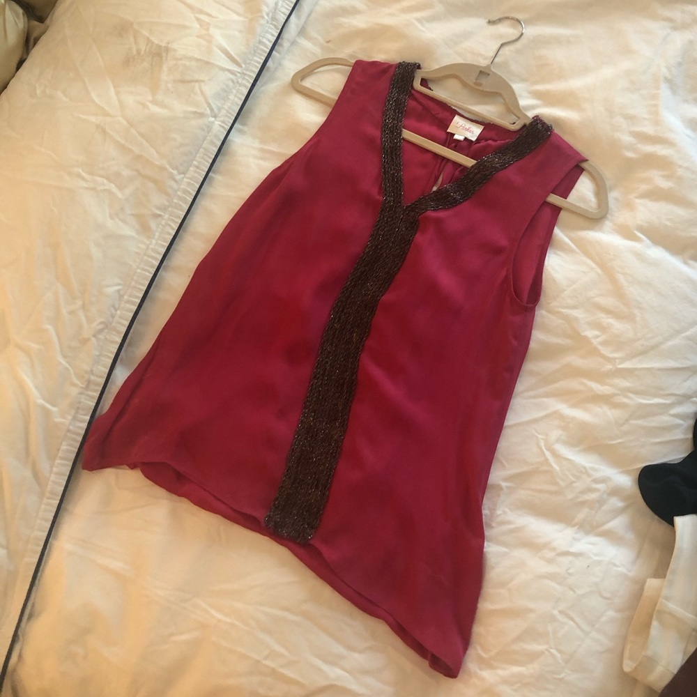 Parker pink beaded top